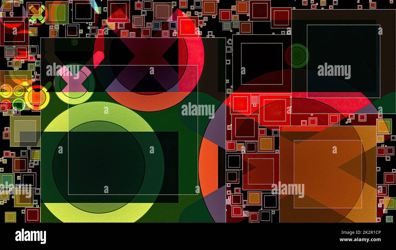 Composed Shape Picture Artwork of abstract composition made with geometrical shapes and ...