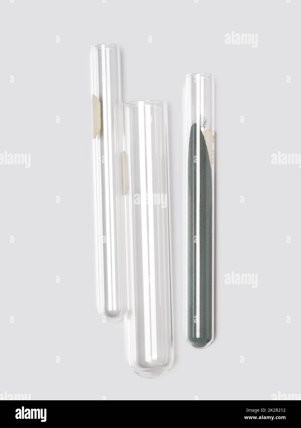 Closeup chemical ingredient on white laboratory table. Zinc Powder in