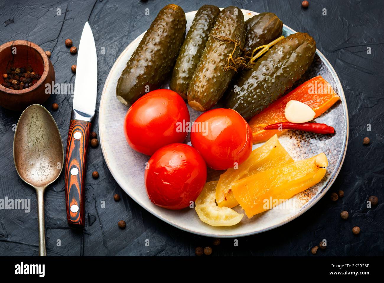 Pickles, pickled vegetables Stock Photo