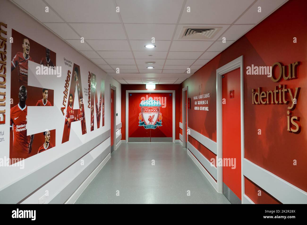 Inside Anfield on a Liverpool FC Stadium Tour Stock Photo