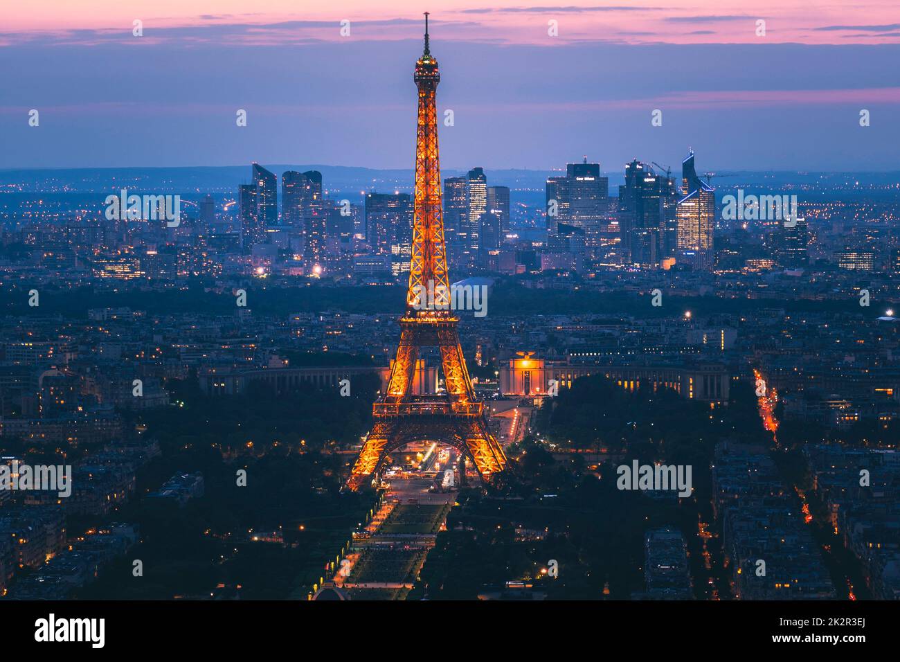 an-aerial-view-of-the-beautiful-eiffel-tower-during-nighttime-paris