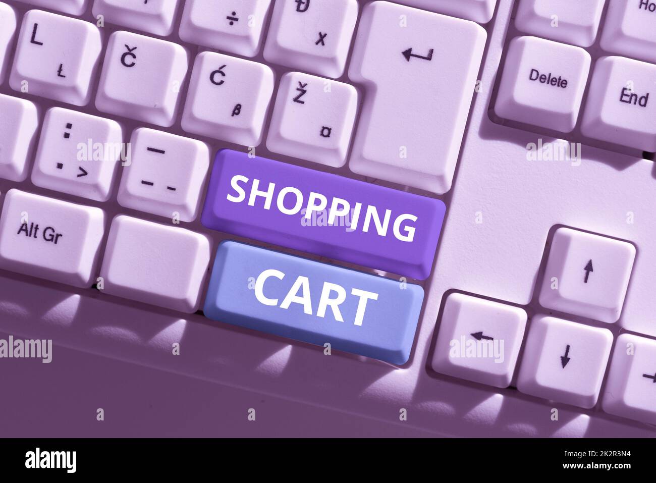 Handwriting text Shopping Cart. Concept meaning Case Trolley Carrying Groceries and Merchandise