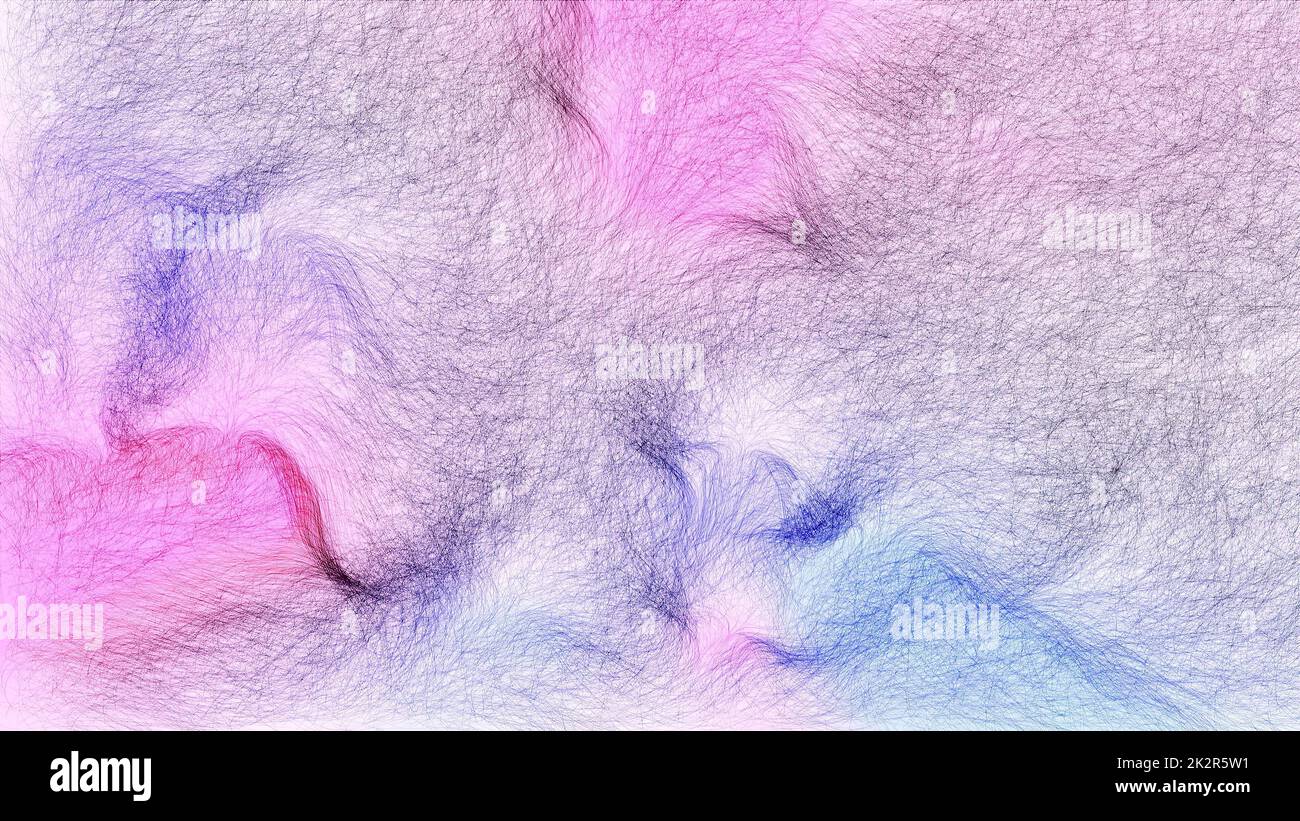 Color threads hand draw digital art illustration Stock Photo - Alamy