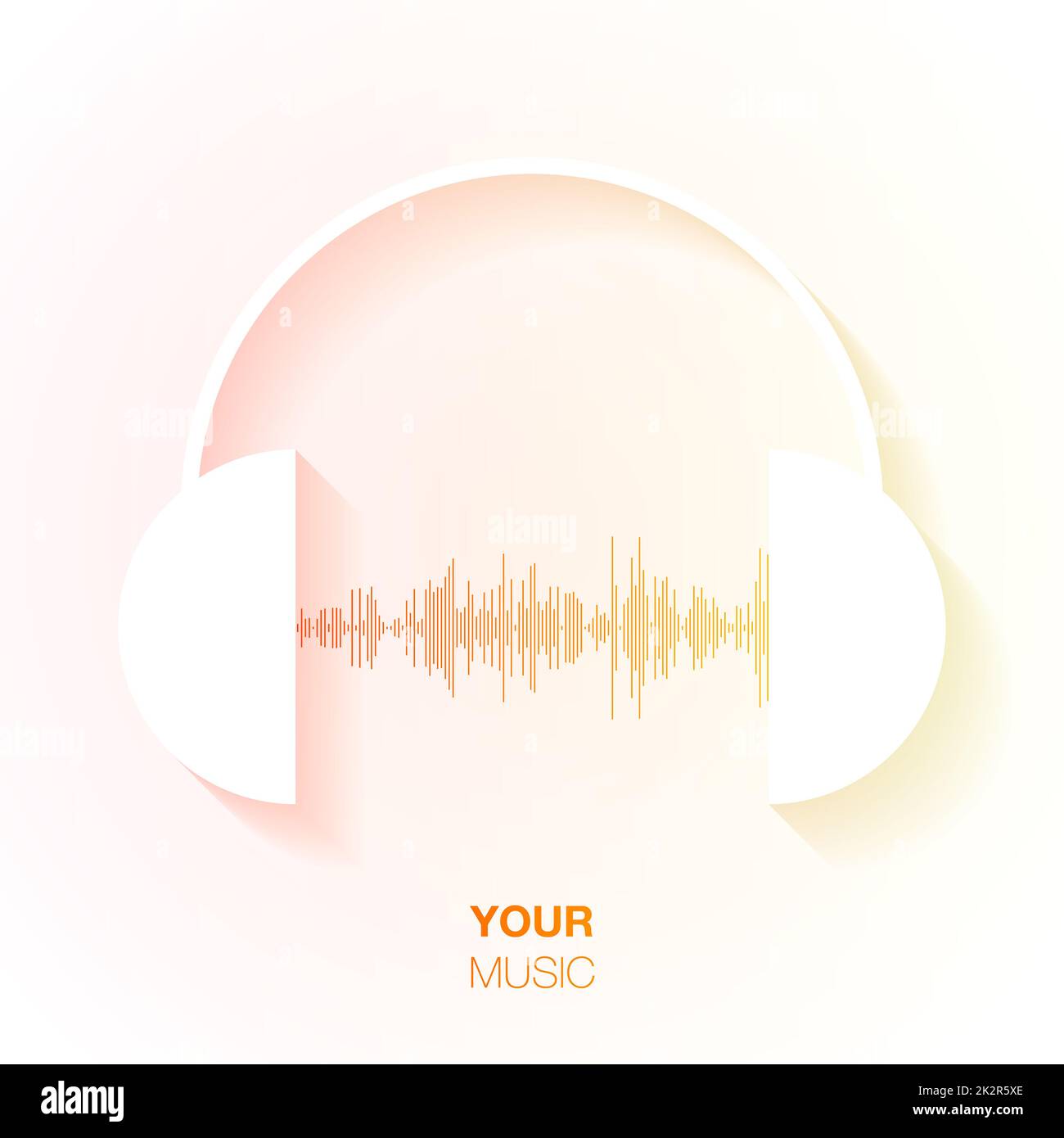 Minimalistic flat headphone design with audio wave Stock Photo Alamy