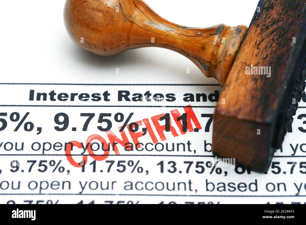 Interest rates confirm Stock Photo