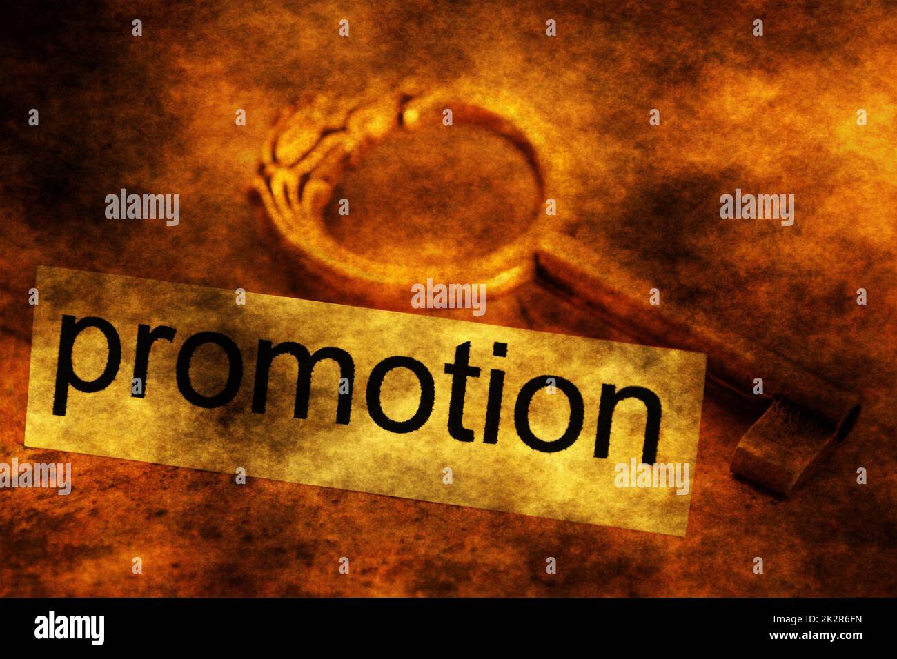 Promotion tag and old key Stock Photo