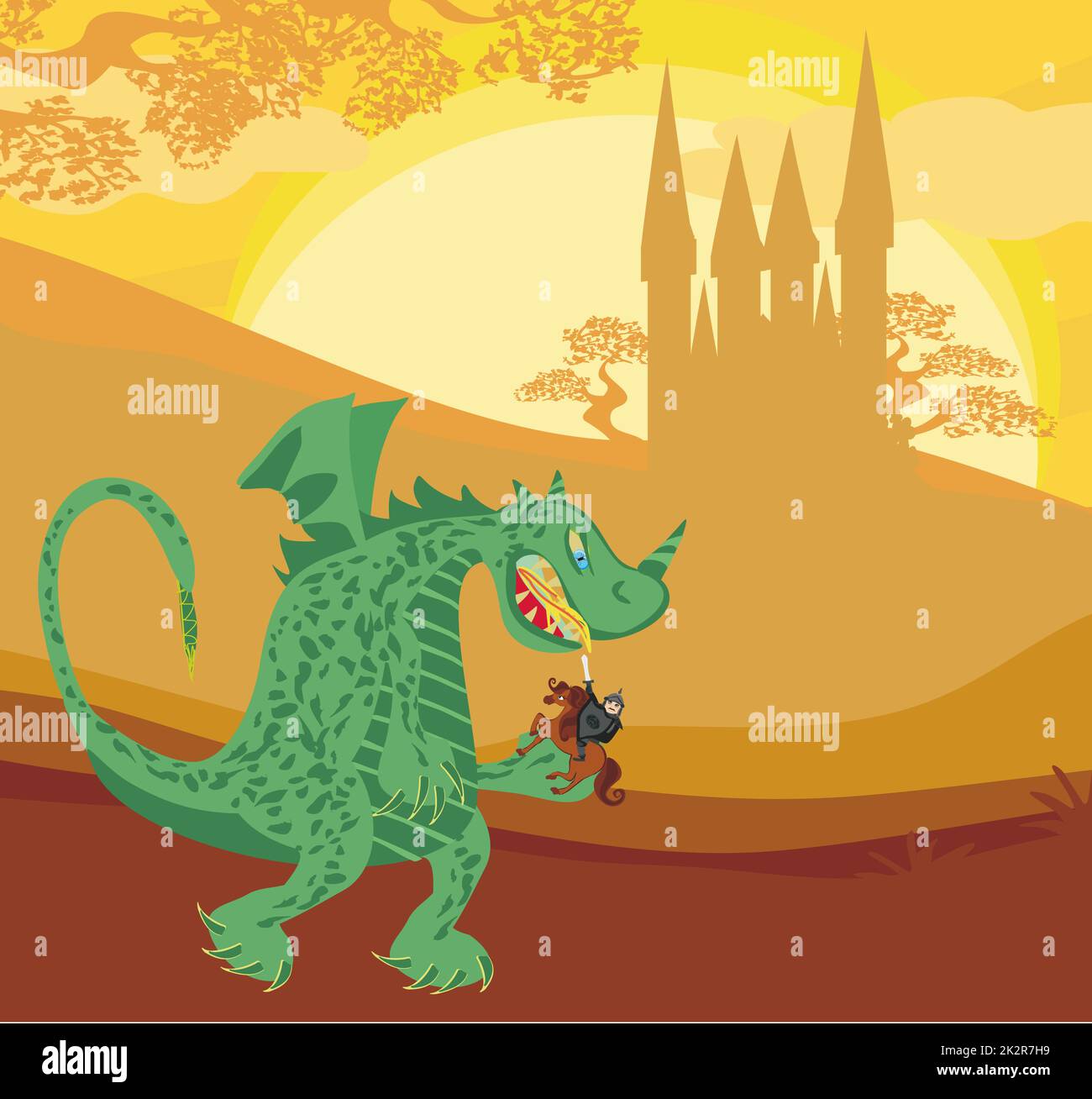 dragon and knight Stock Photo - Alamy