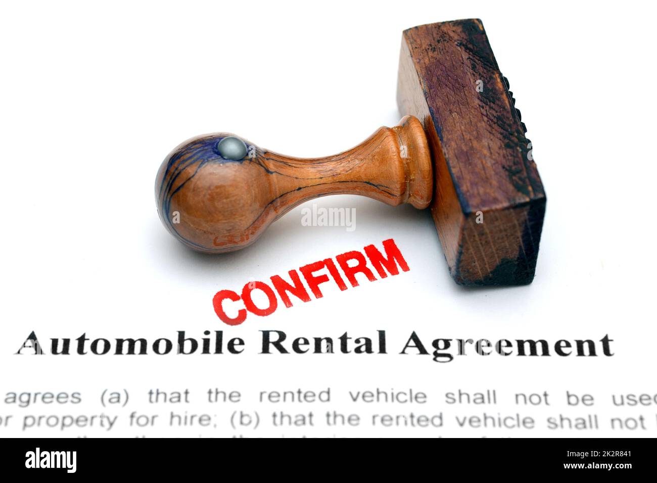 Automobile rental agreement Stock Photo