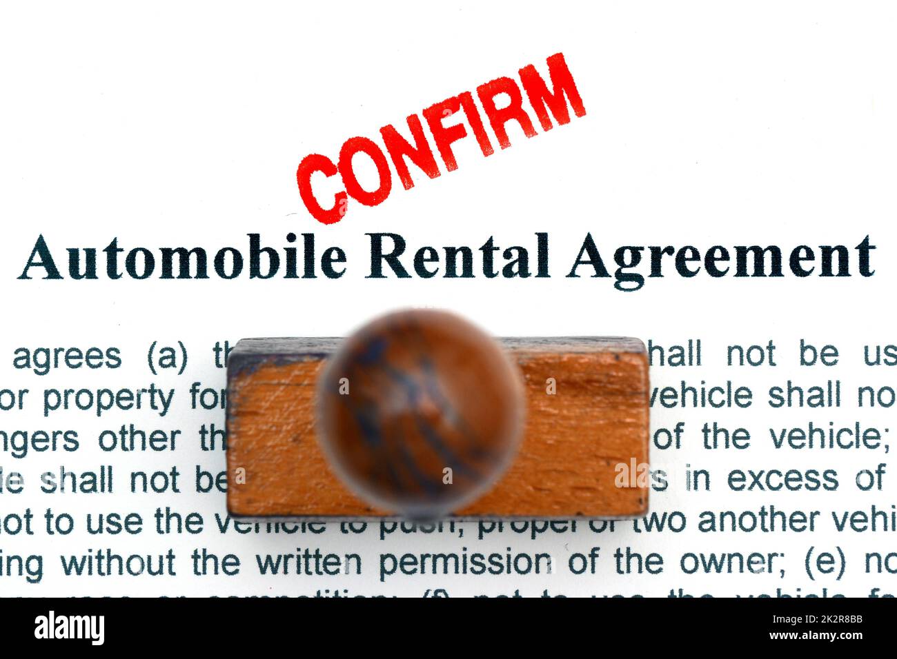 Automobile rental agreement Stock Photo