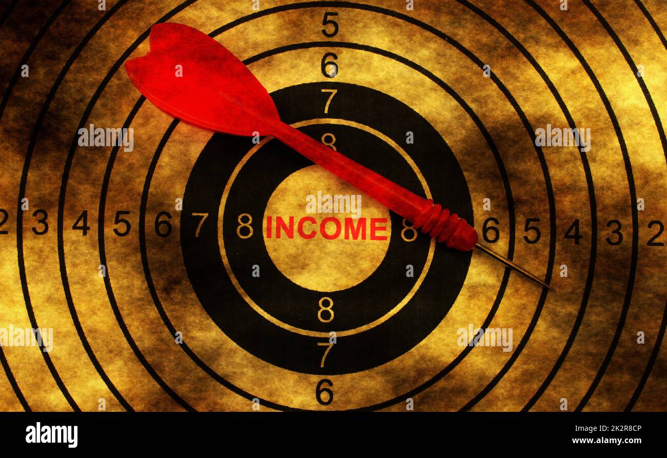 Income target on grunge background Stock Photo