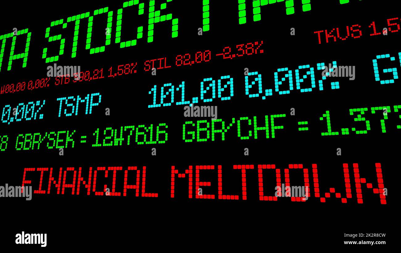Financial meltdown stock ticker Stock Photo