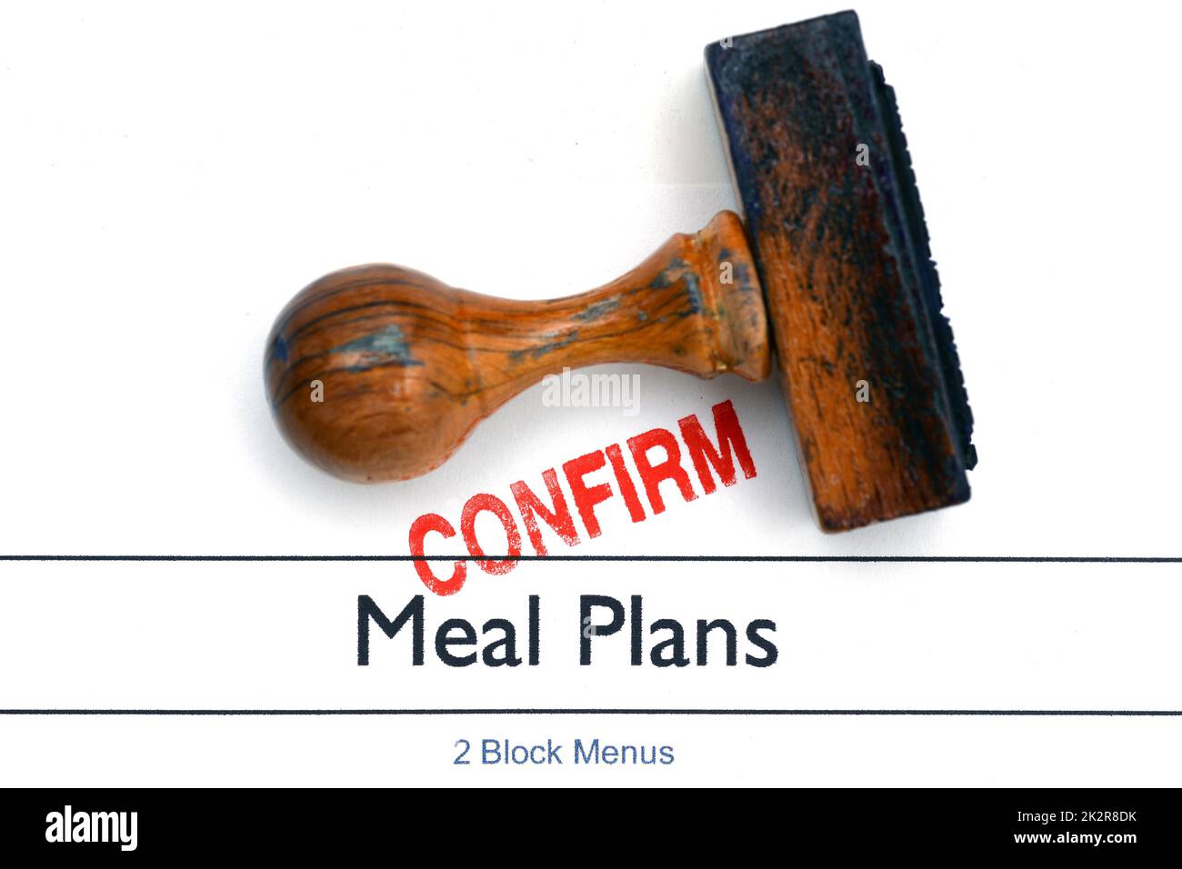 Meal plan confirm Stock Photo