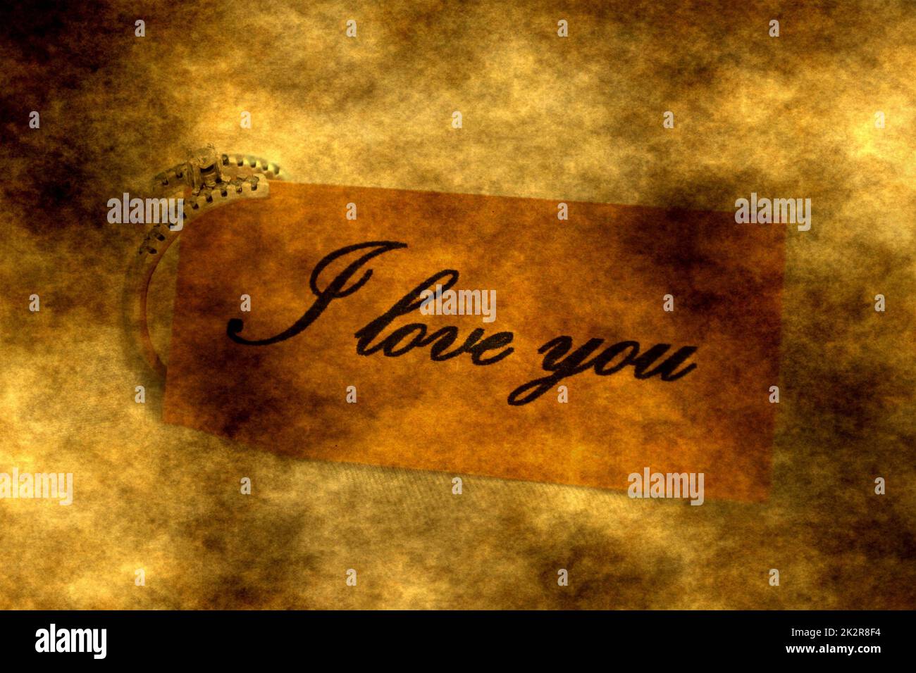 Love you paper note grunge concept Stock Photo