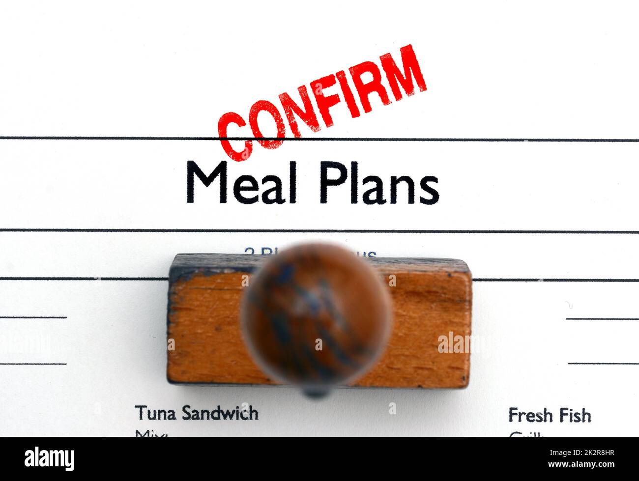 meal plan confirm Stock Photo
