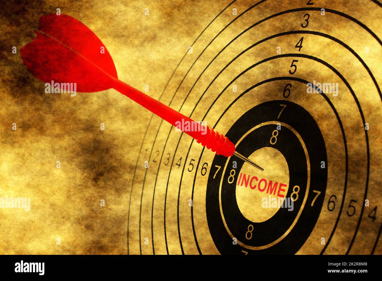 Income target on grunge background Stock Photo