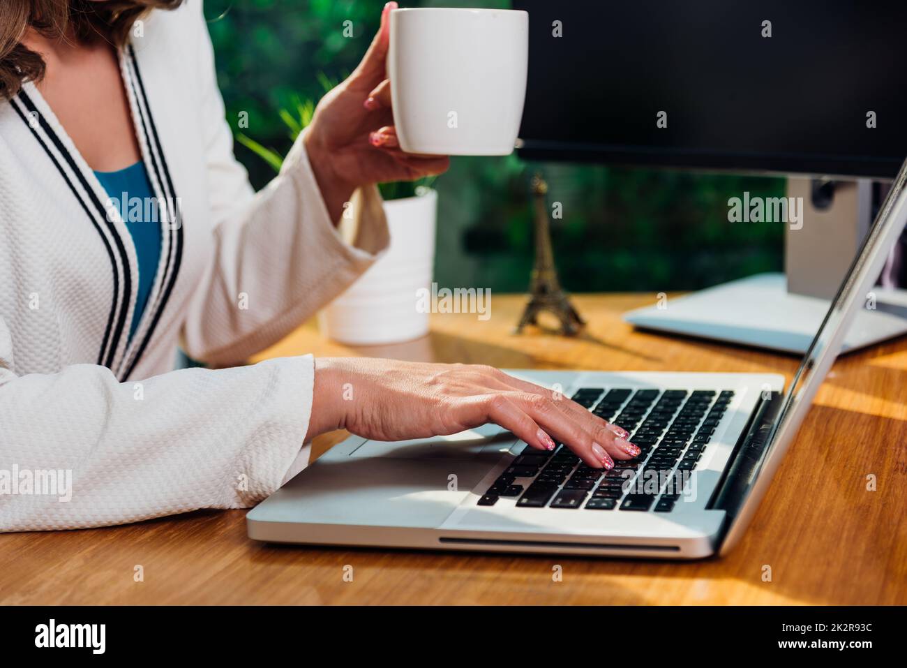 Young business woman lifestyle using laptop computer Stock Photo