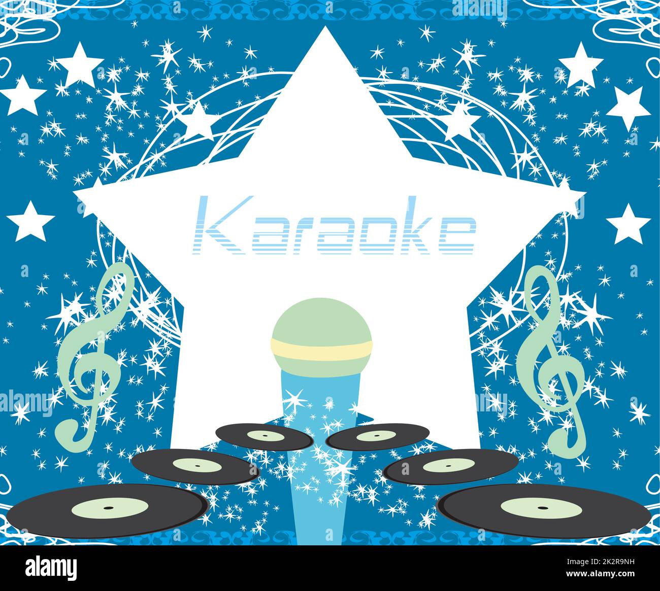 banner with microphone karaoke party design Stock Photo Alamy