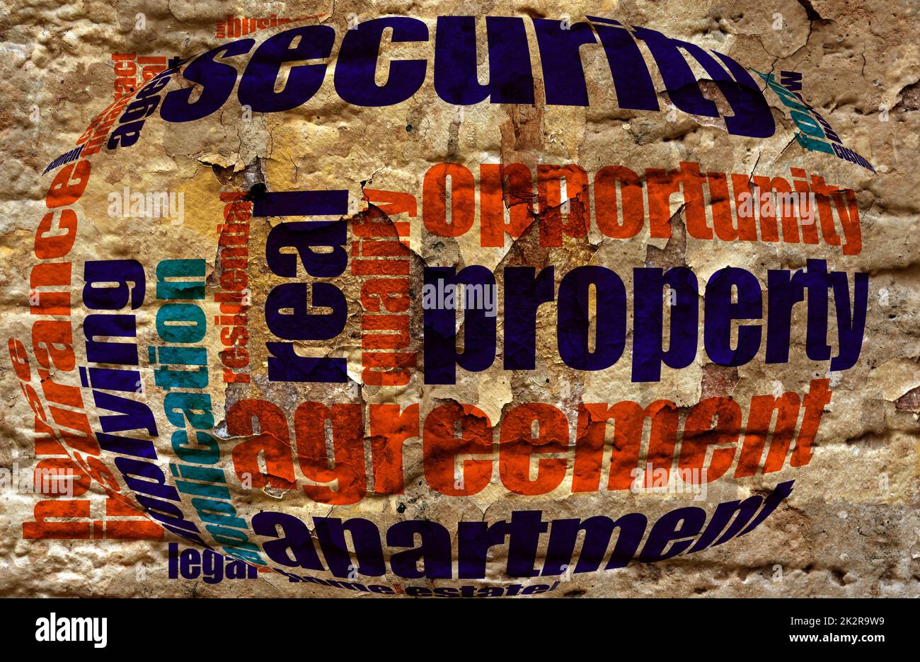Security agreement word cloud Stock Photo