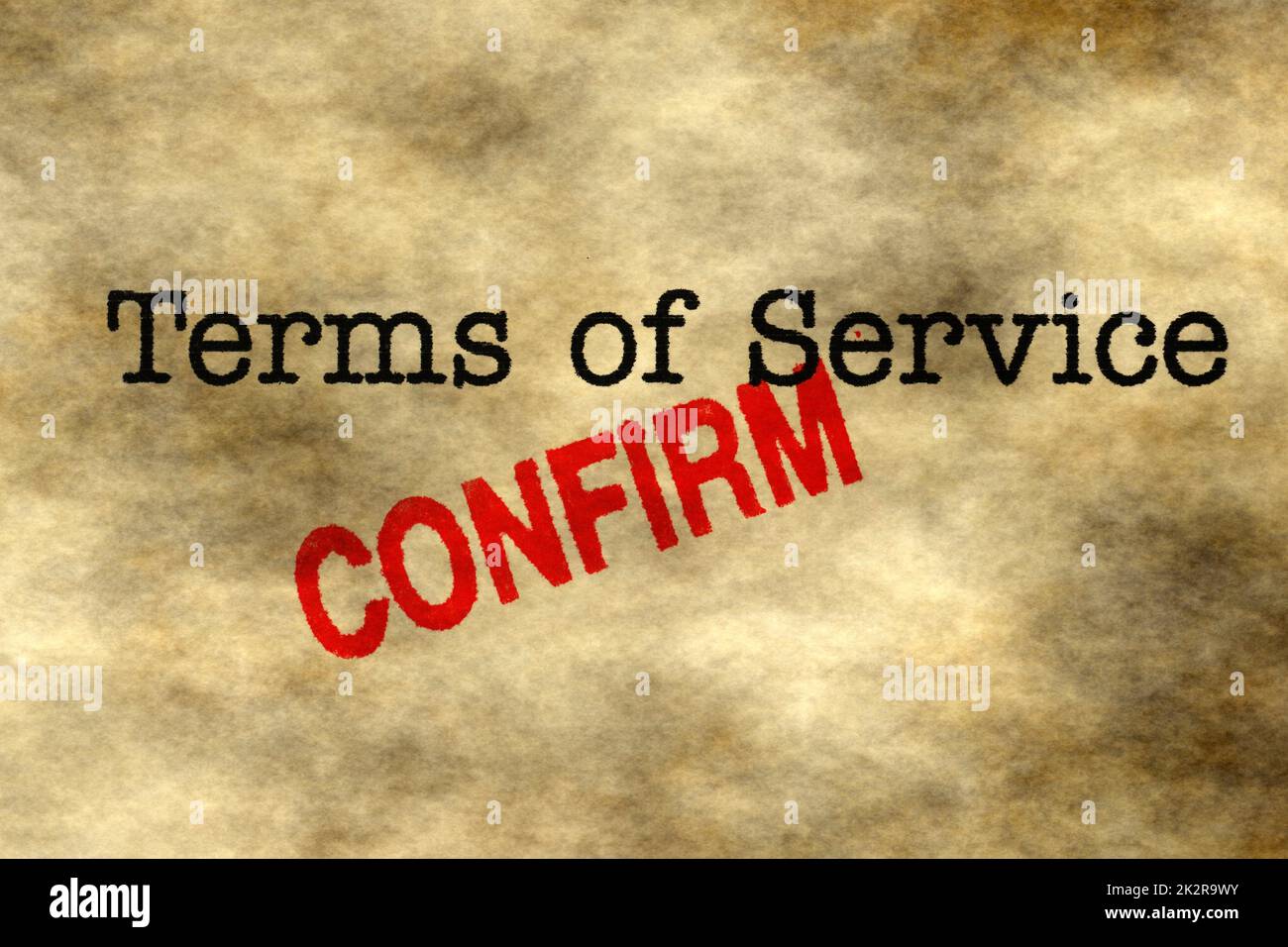 Terms of service - confirm Stock Photo