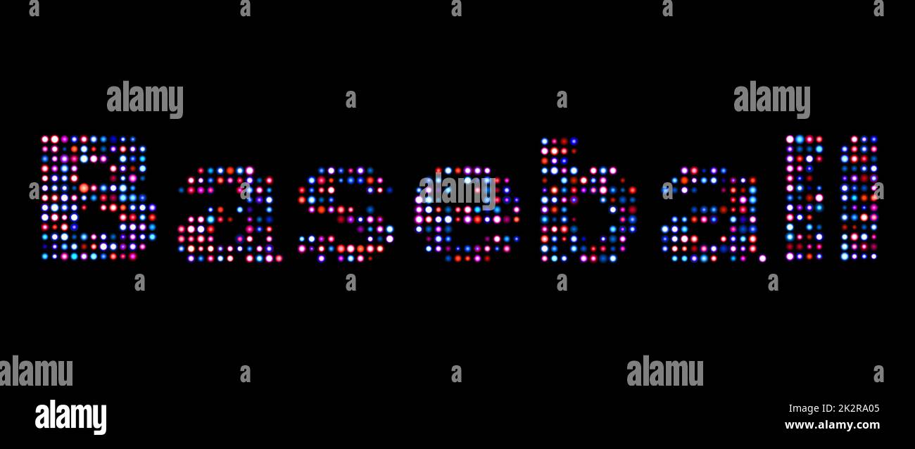 Baseball led text Stock Photo - Alamy