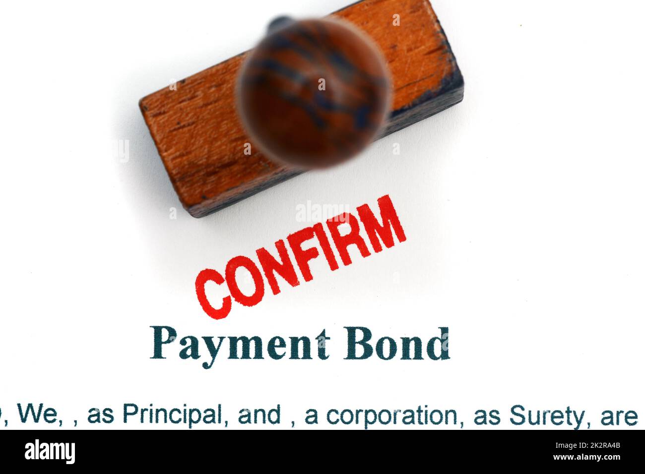 Payment bond - confirm Stock Photo