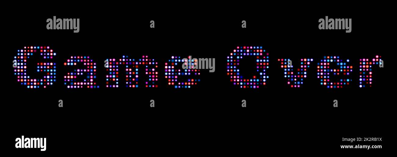 Game over led text Stock Photo - Alamy