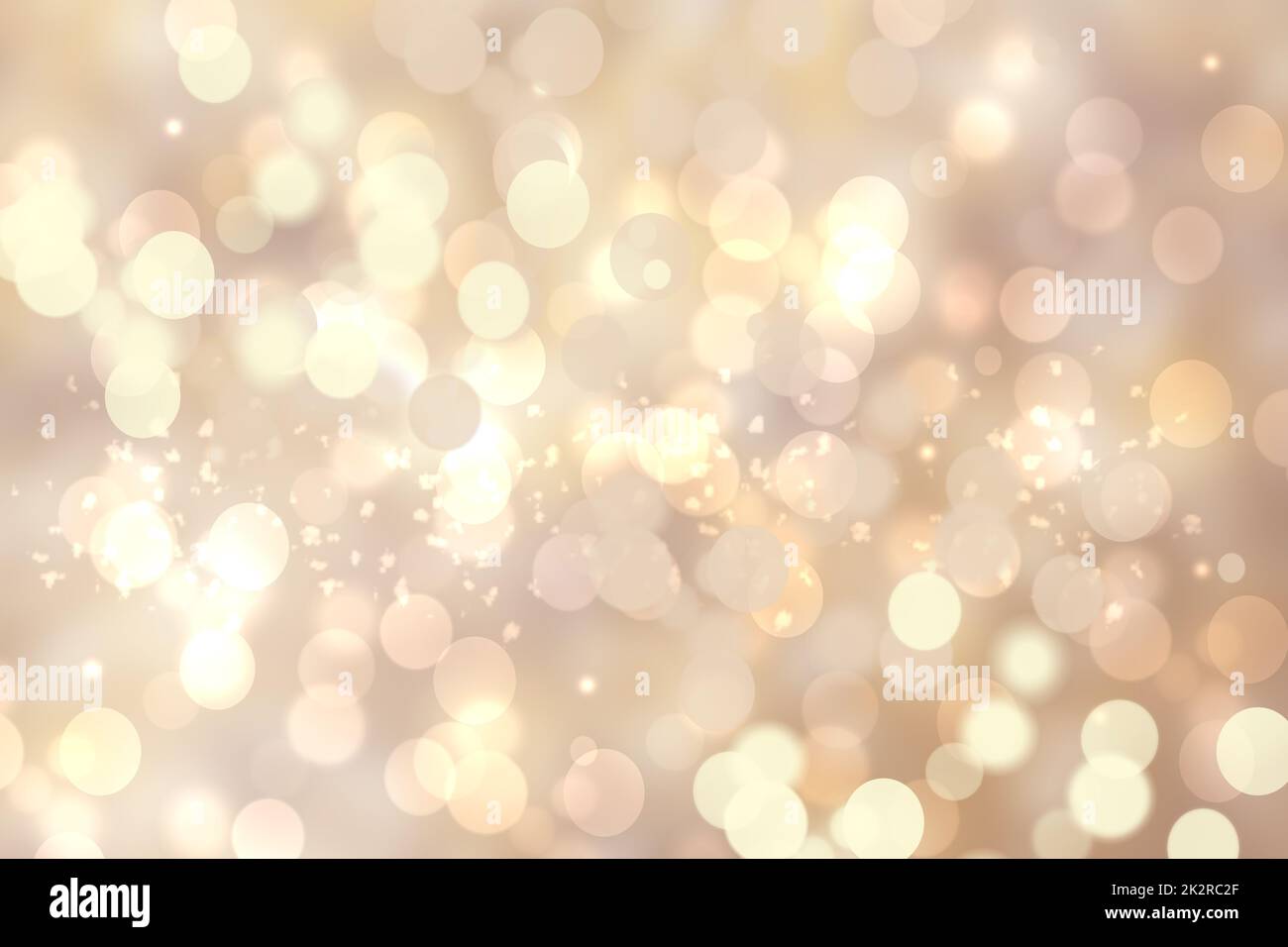 Abstract festive light brown gradient pink silver bokeh background texture with colorful circles and bokeh lights. Beautiful backdrop with space. Stock Photo