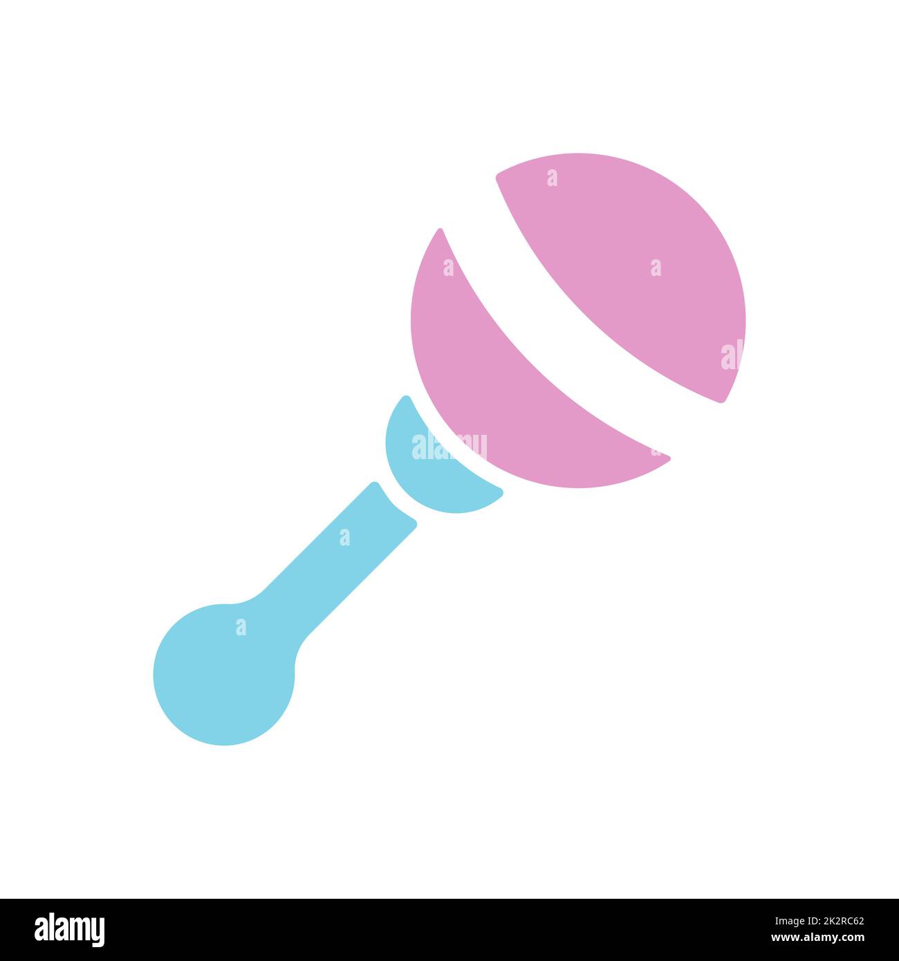 Baby rattle toy vector isolated glyph icon Stock Photo - Alamy