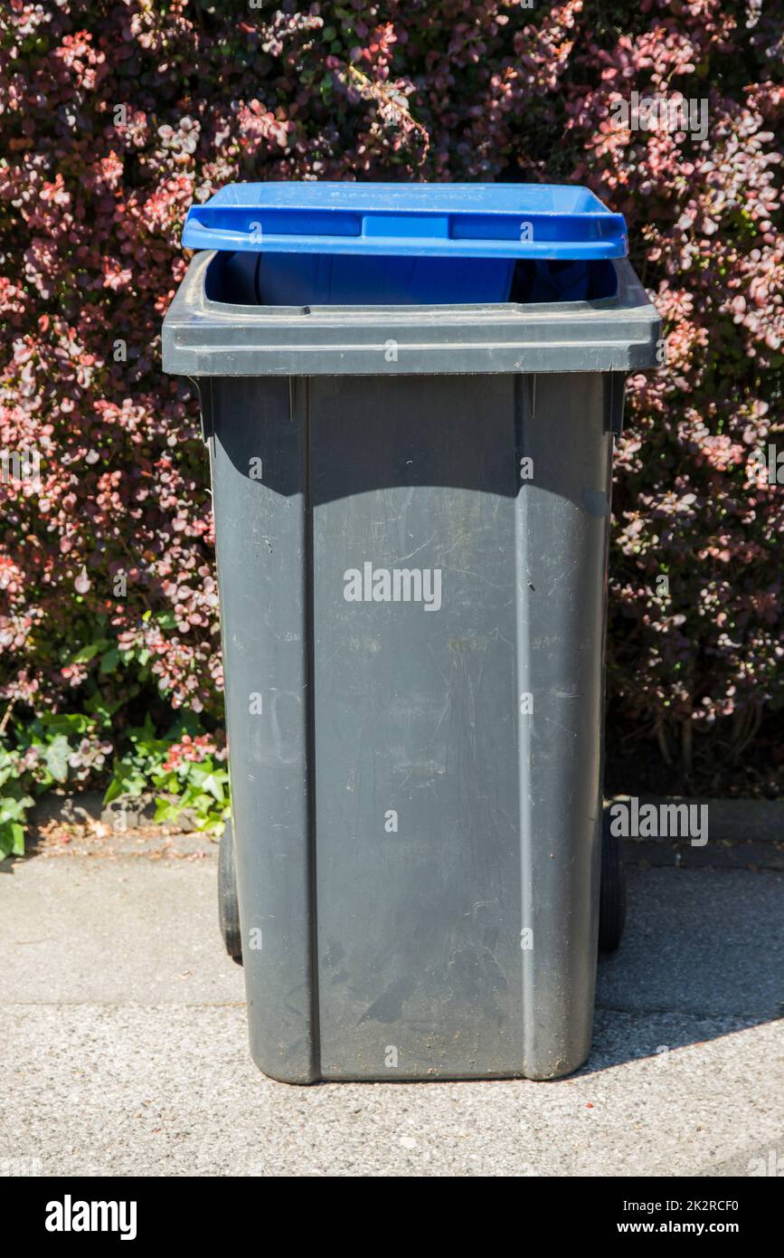 Garbage cans in closeup Stock Photo
