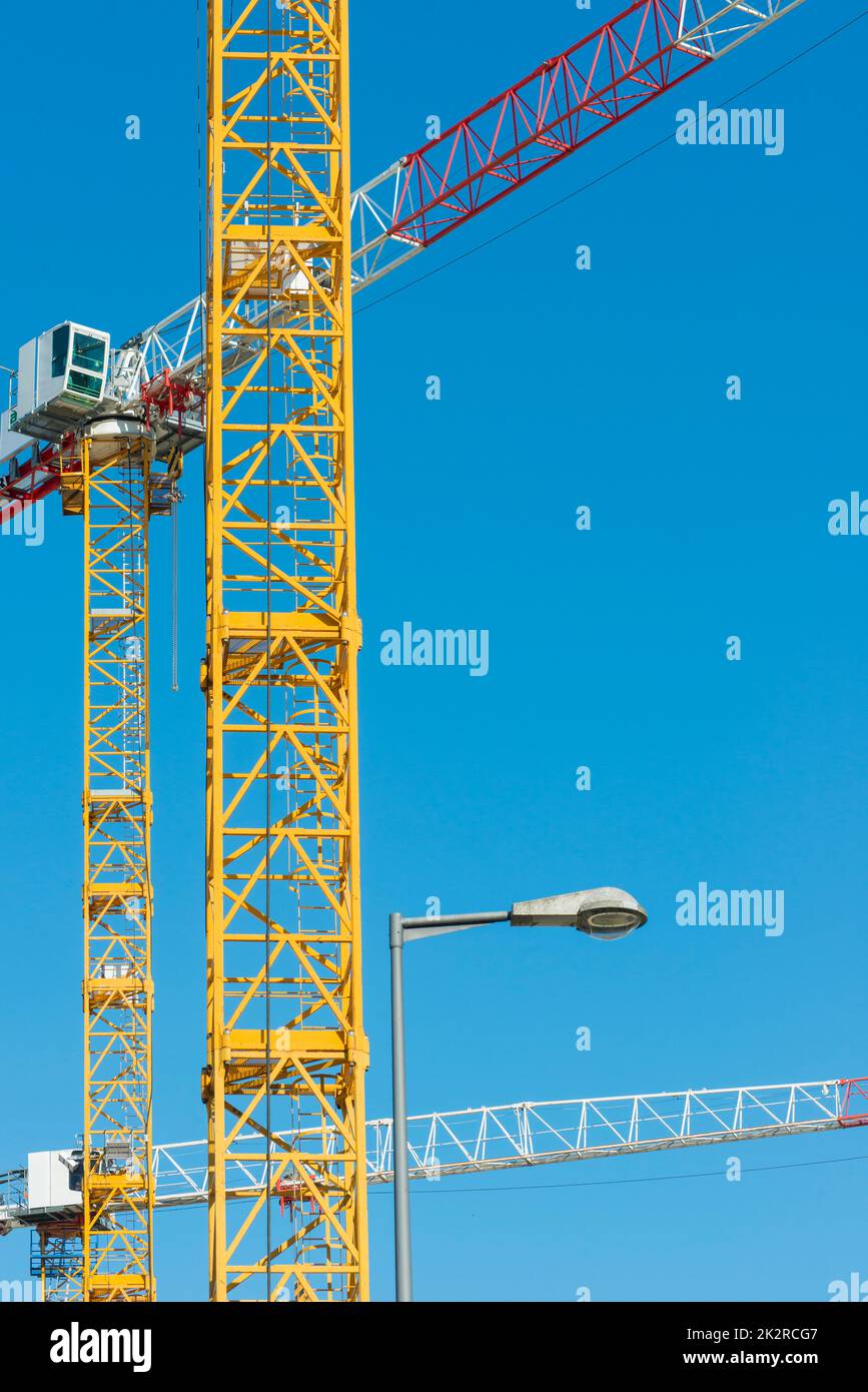 a crane and blue sky Stock Photo