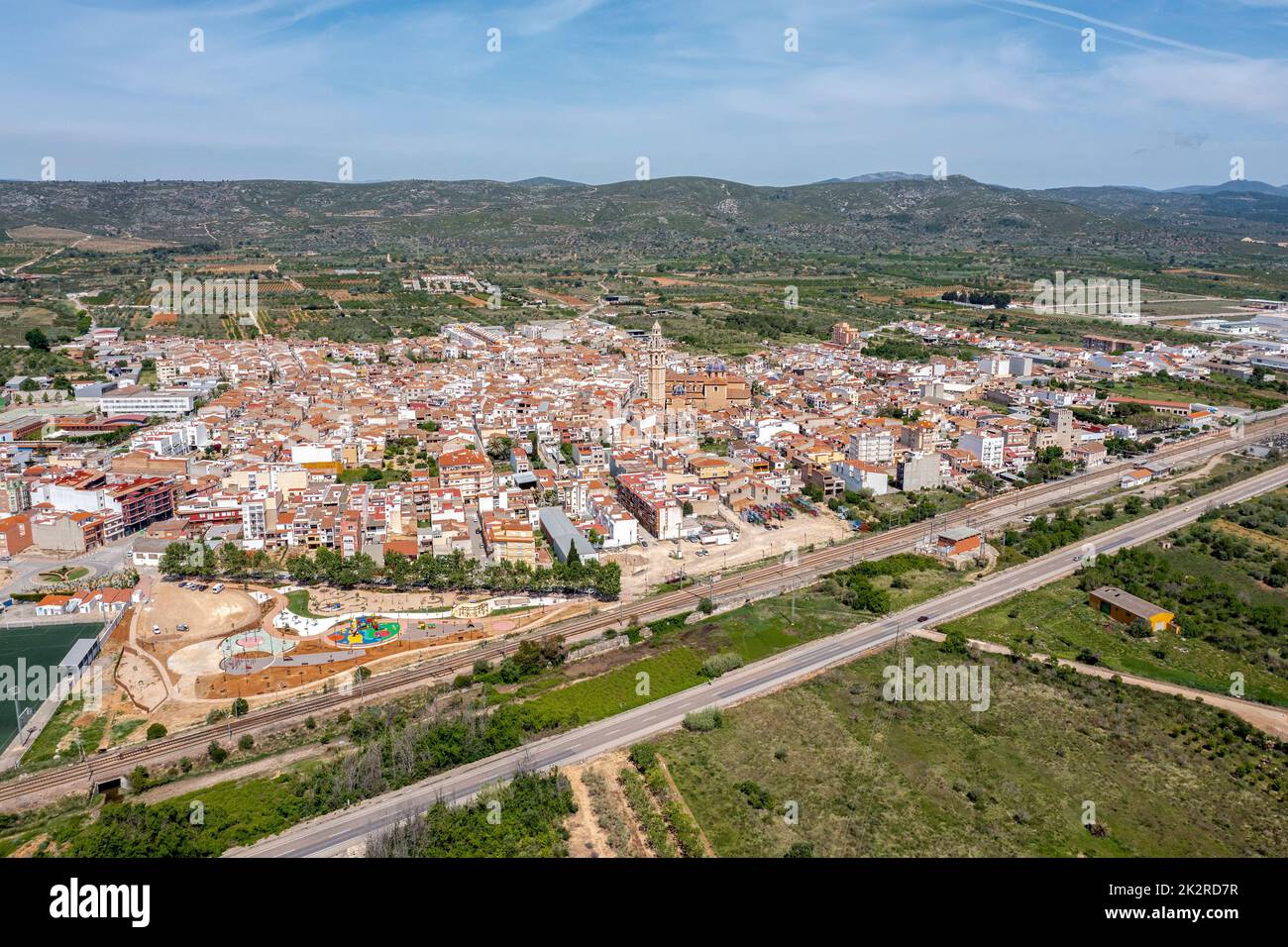 Panoramic view of Alcala de Chivert or Xivert in Castellon Stock Photo