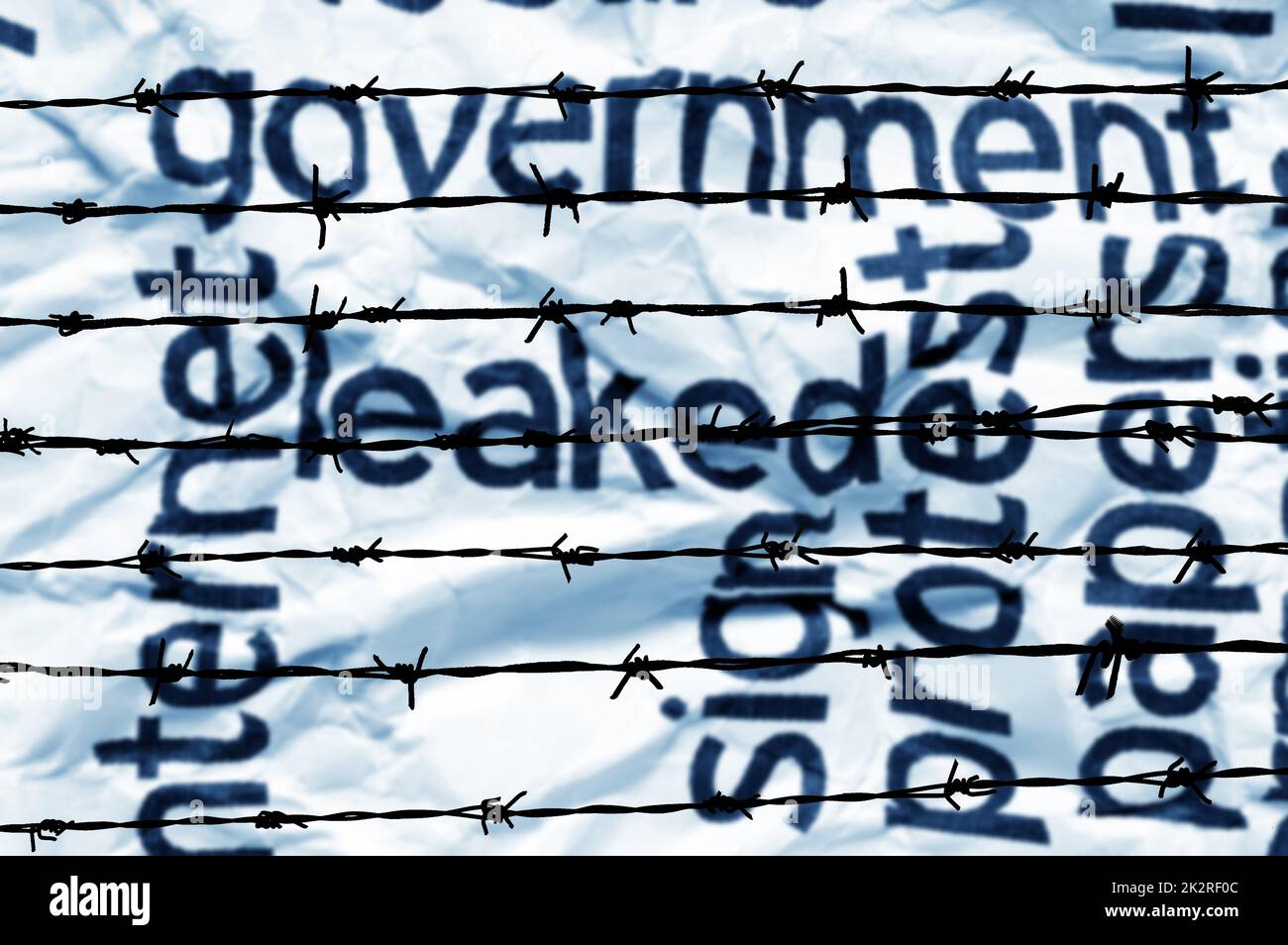 Leaked info and barbwire Stock Photo - Alamy
