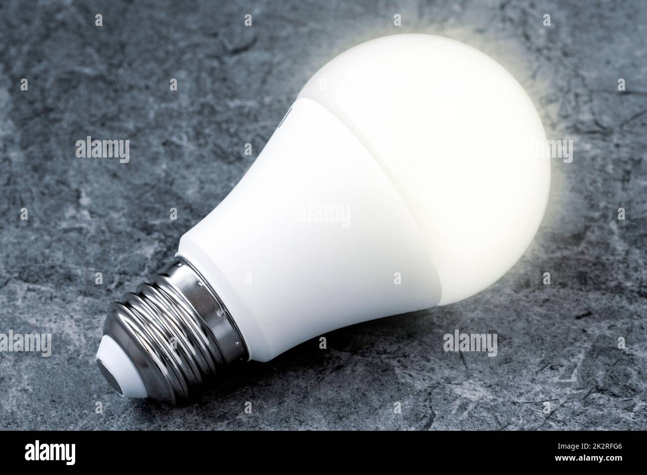Glowing LED light bulb Stock Photo
