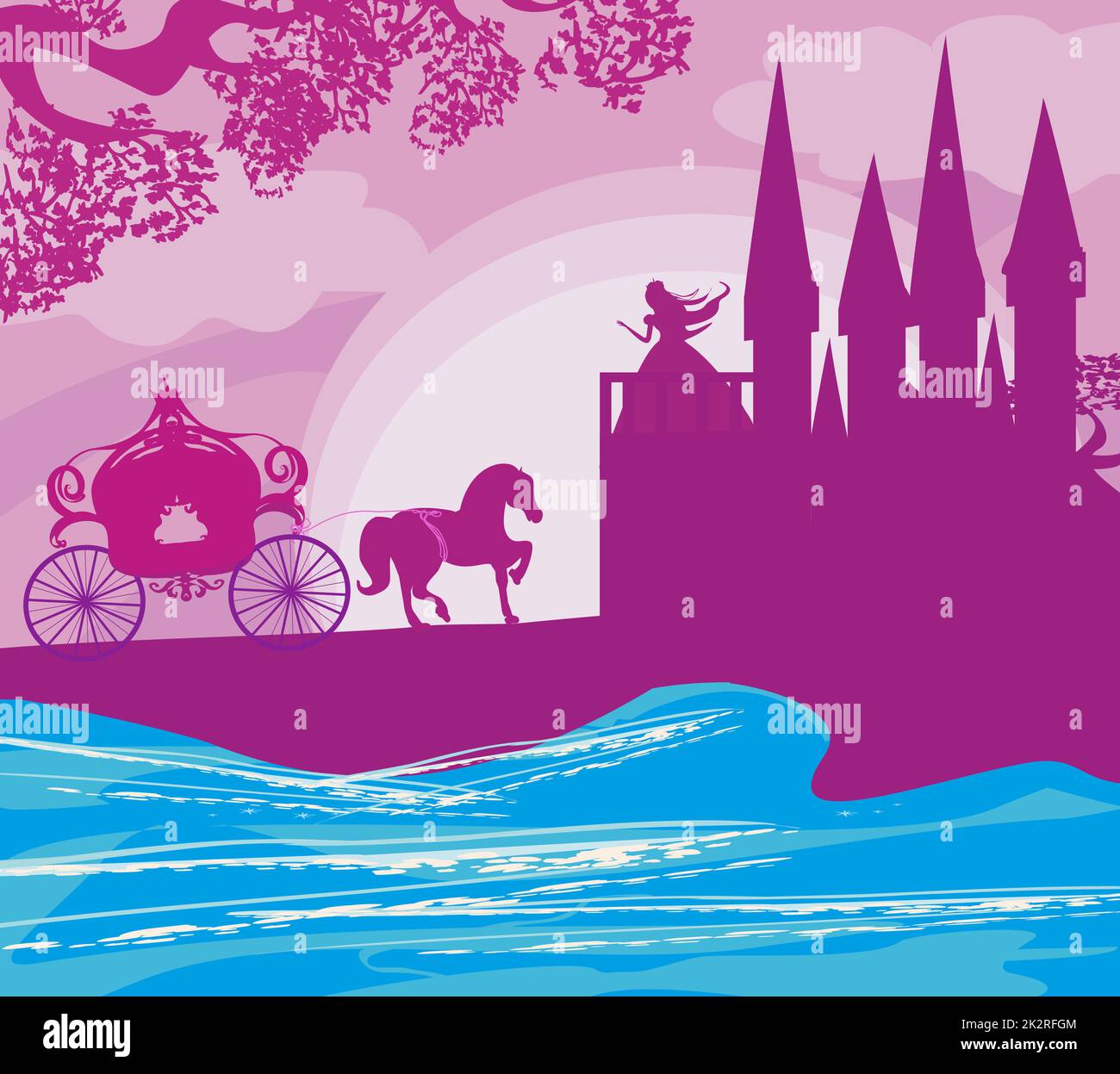 illustration-of-princess-in-castle-waiting-for-prince-stock-photo-alamy