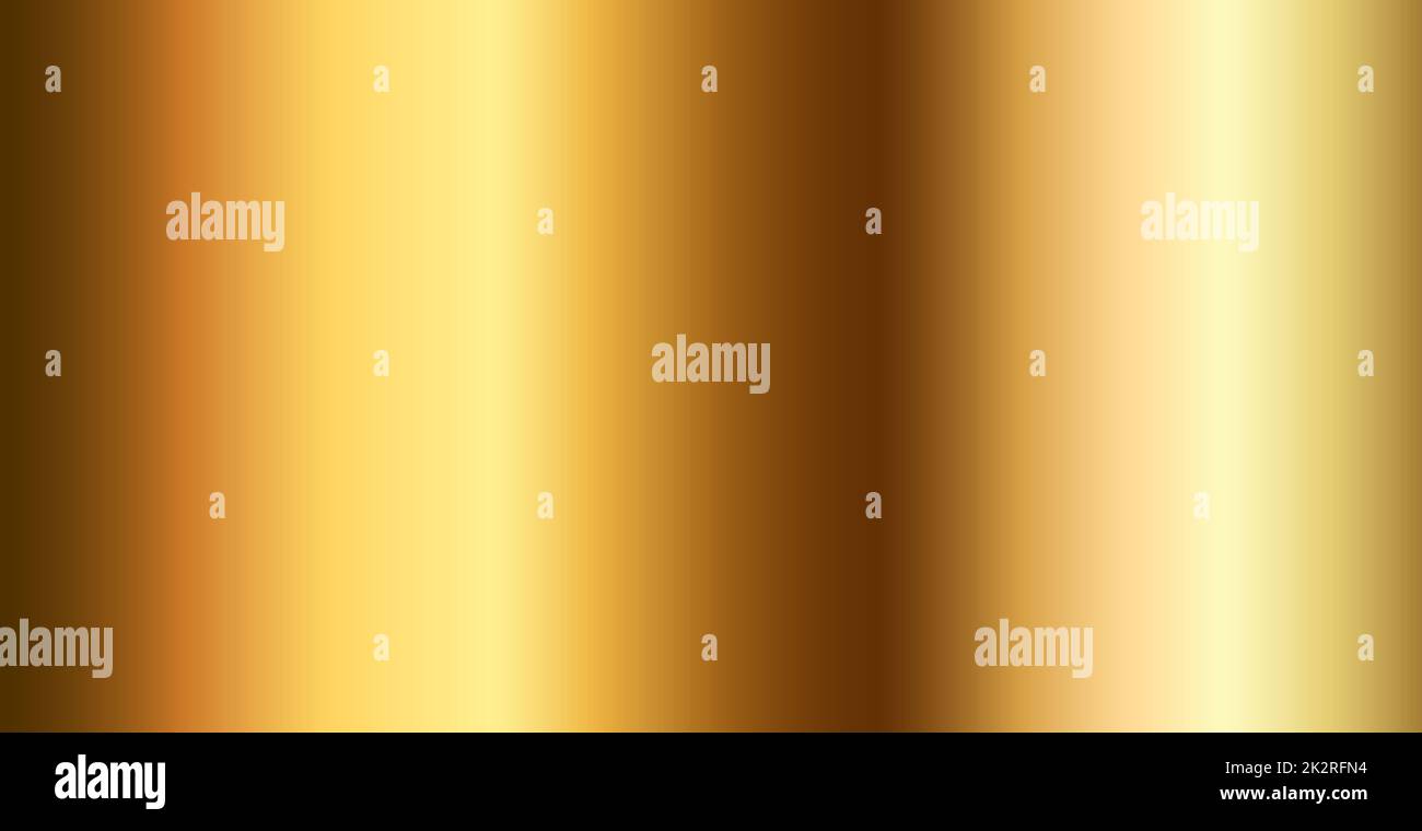 Gold metal plating industry panoramic metal texture with glare Vector