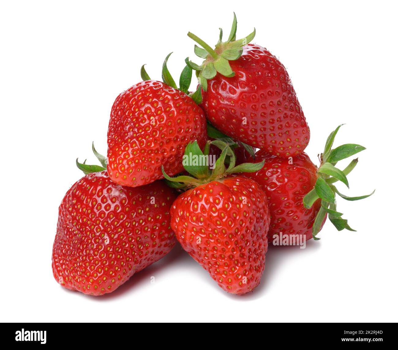 Ripe red strawberry isolated on white background, juicy and tasty berry ...