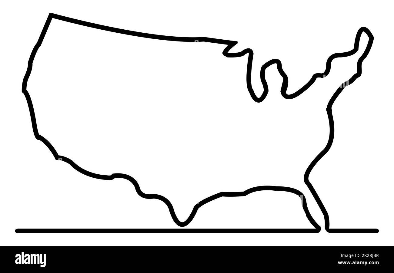 USA Map Silhouette Outline Stock - Usa Map Silhouette Outline 2K2RJBR