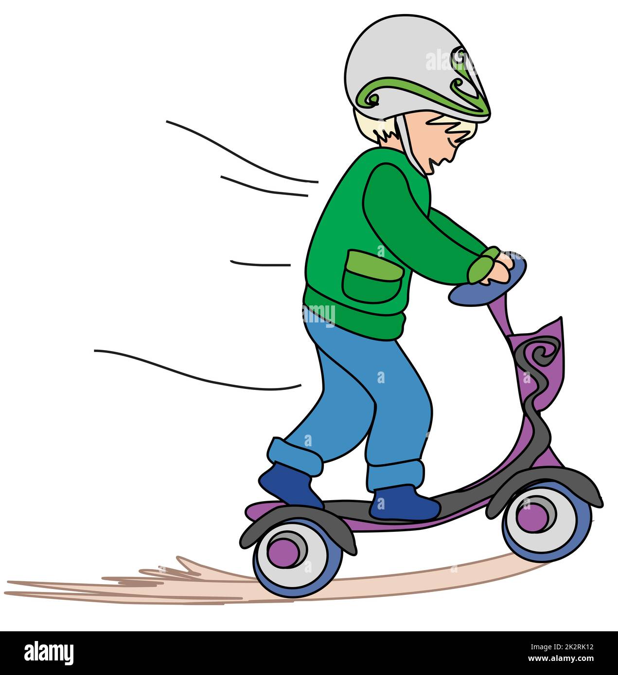 little boy ride on scooter Stock Photo Alamy