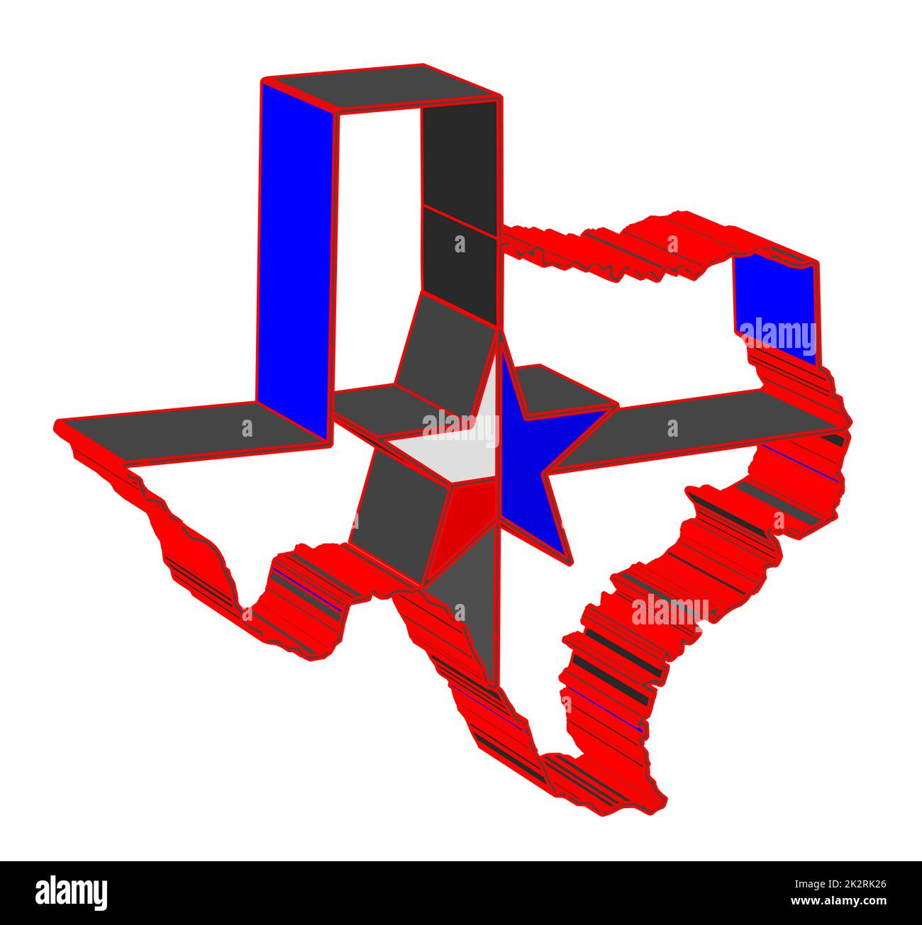 Abstract 3D Texan Map Stock Photo Alamy