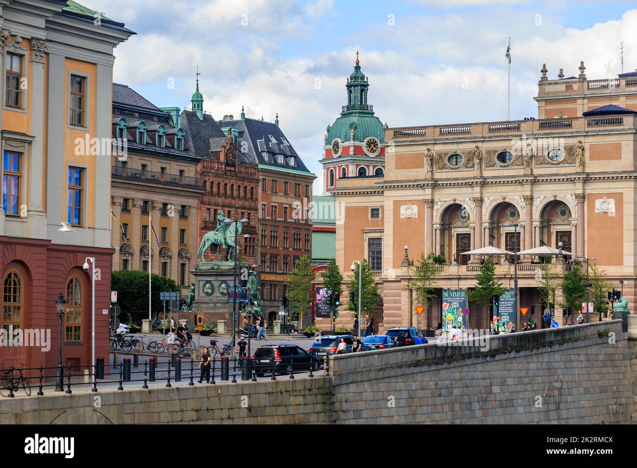 STOCKHOLM, SWEDEN - JUNE 27, 2016: This is Gustav Adolf's Square, one of the central squares of the city. Stock Photo