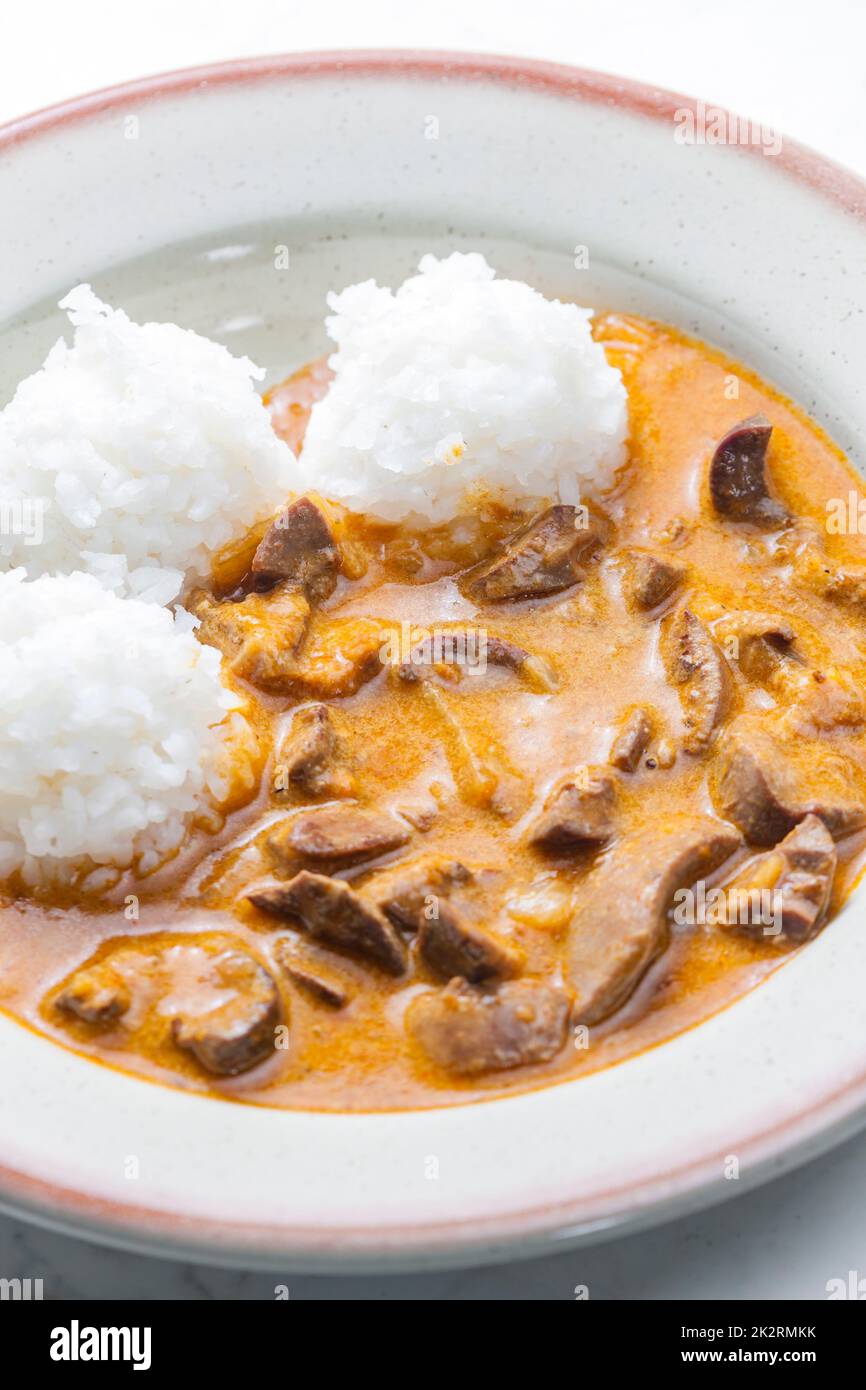 kidney stew with white rice Stock Photo Alamy