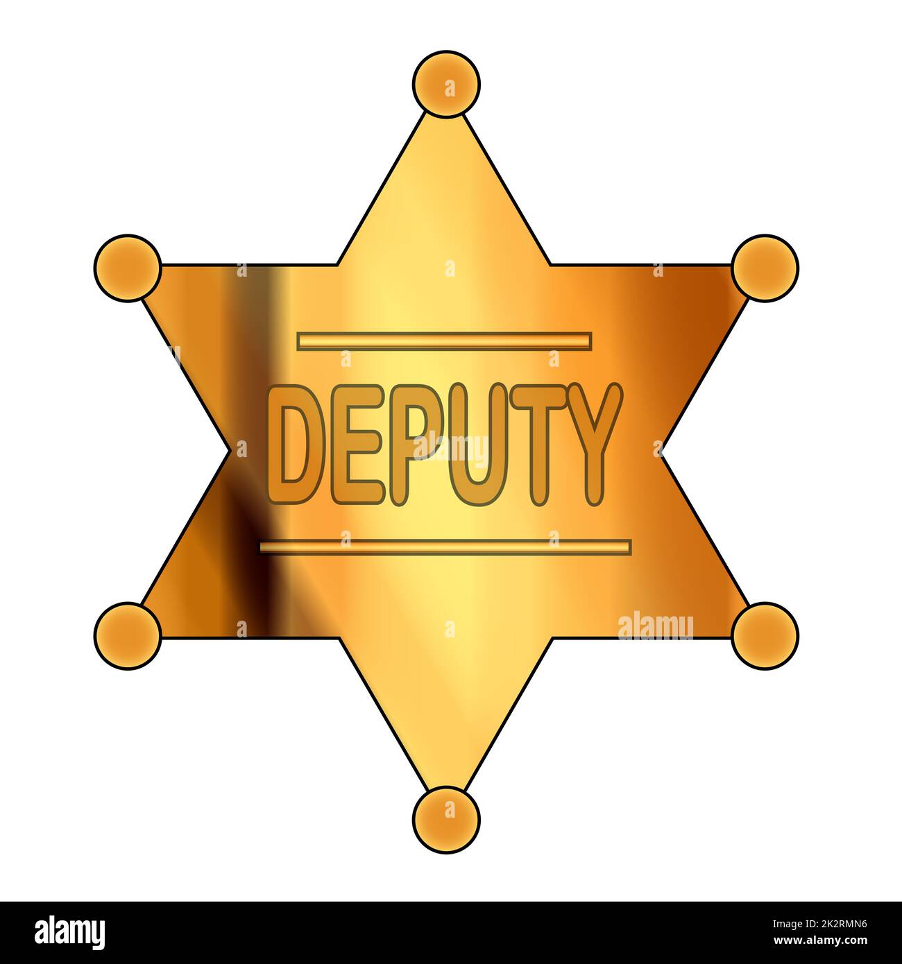 Brass Or Gold Deputy Sheriff Badge Stock Photo