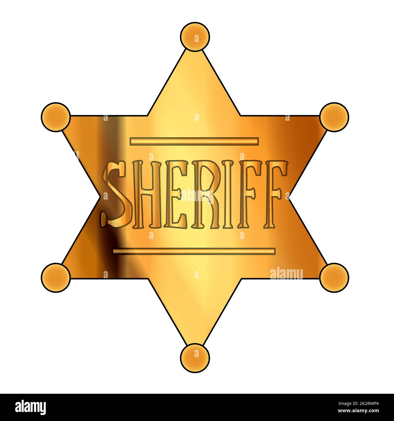 Brass Or Gold Sheriff Badge Stock Photo