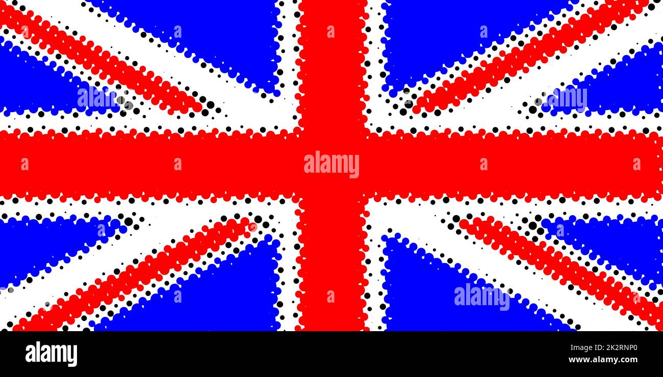 Red White Blue Union Jack Flag In Halftone Stock Photo Alamy