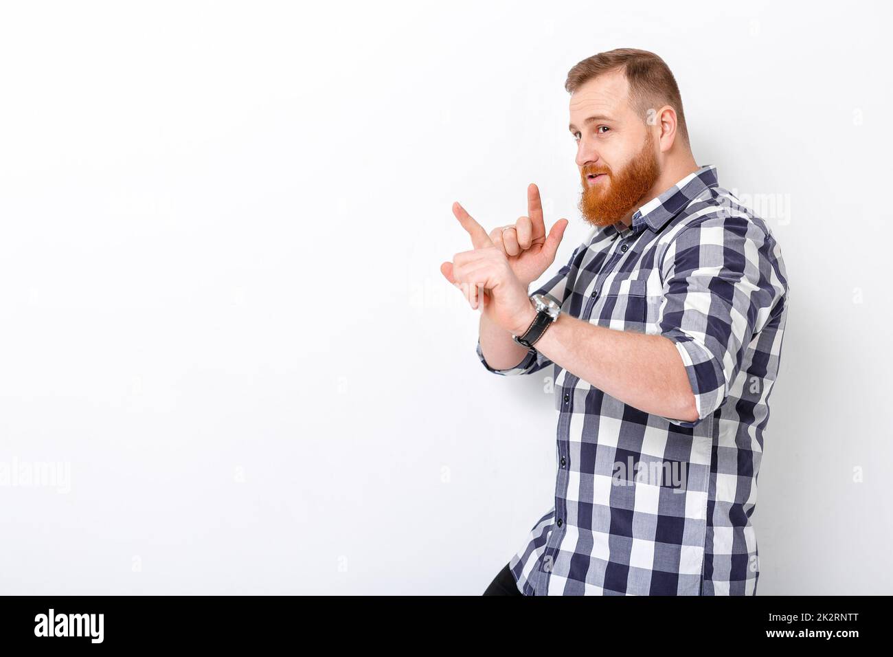 Blue and black plaid shirt hi-res stock photography and images - Alamy