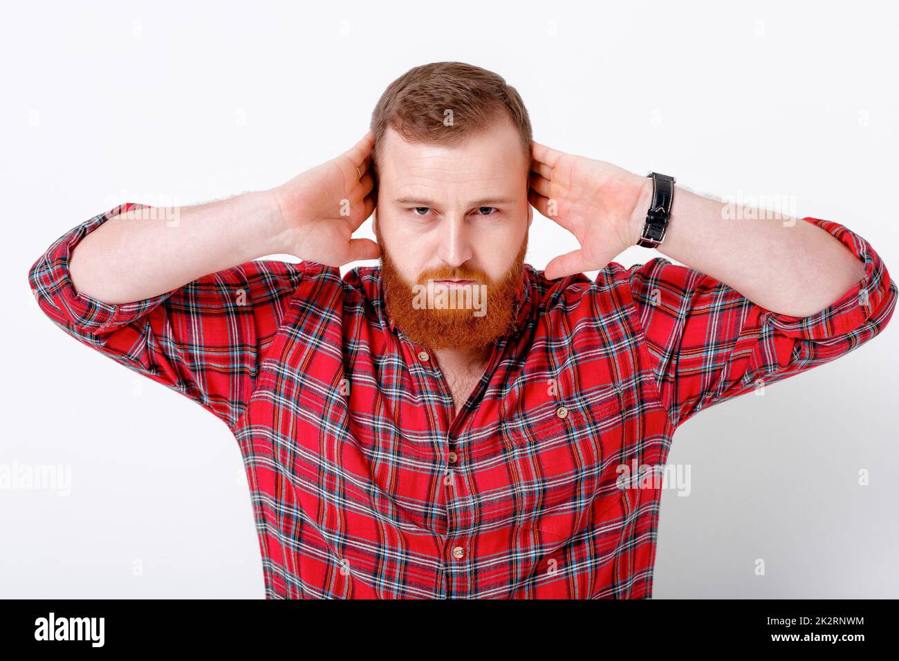 Gesture silence red hair beard hi-res stock photography and images - Alamy