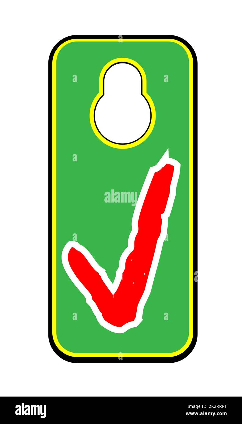Door Knob Gren Tick Sign Stock Photo Alamy