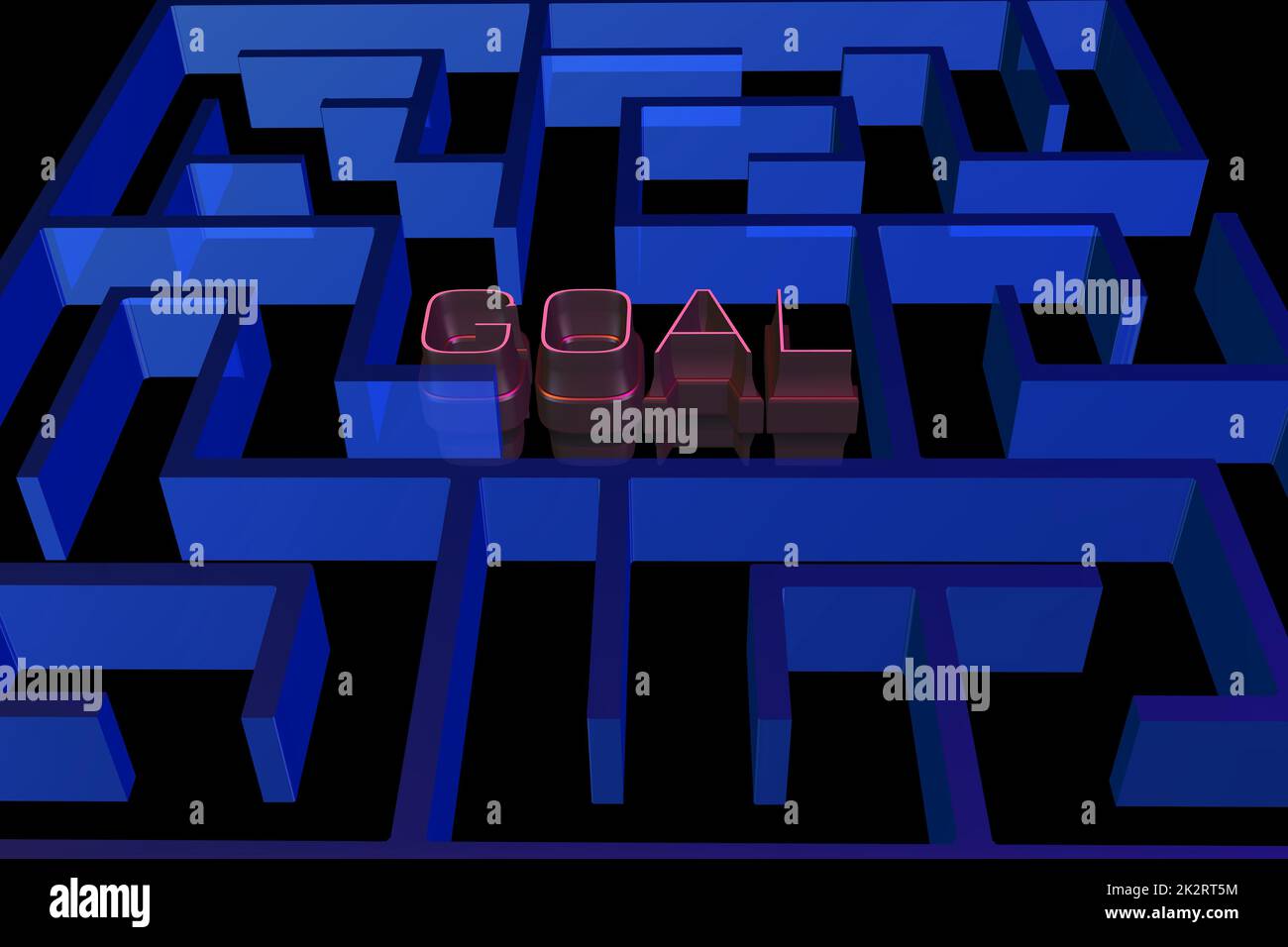 Goal maze concept Stock Photo
