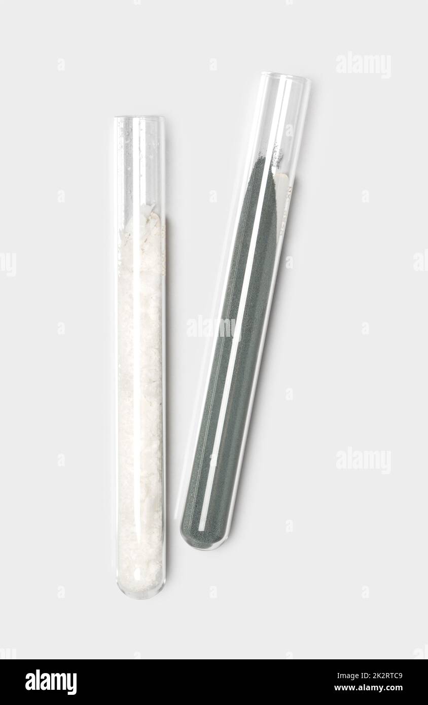 Closeup chemical ingredient on white laboratory table. Cetyl Esters Wax