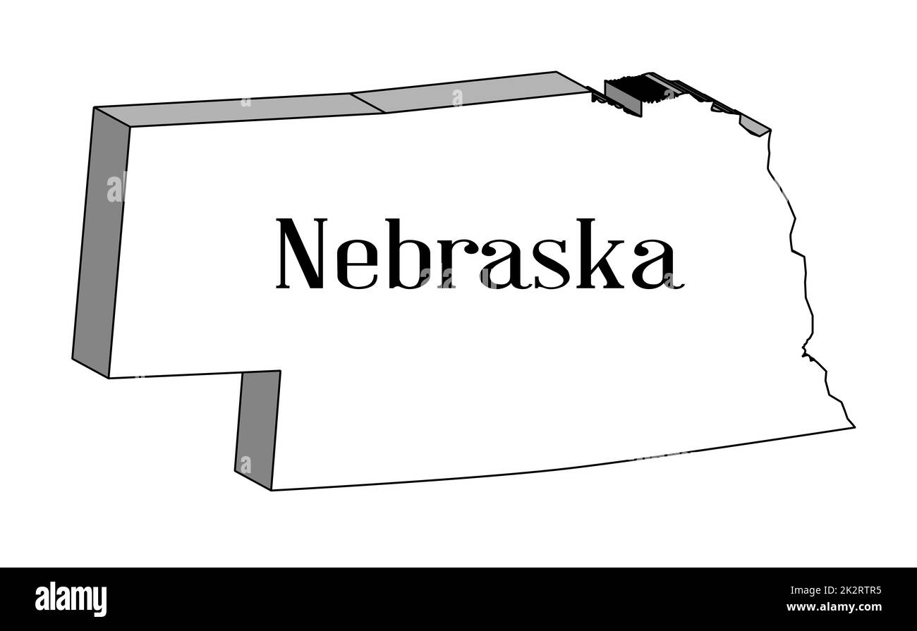 Nebraska 3D State Map Stock Photo Alamy
